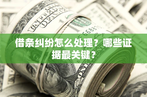 北京借条纠纷怎么处理？哪些证据最关键？