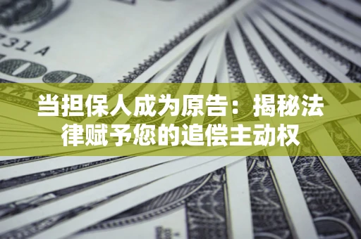 北京当担保人成为原告:揭秘法律赋予您的追偿主动权 北京当担保人成为原告:揭秘法律赋予您的追偿主动权